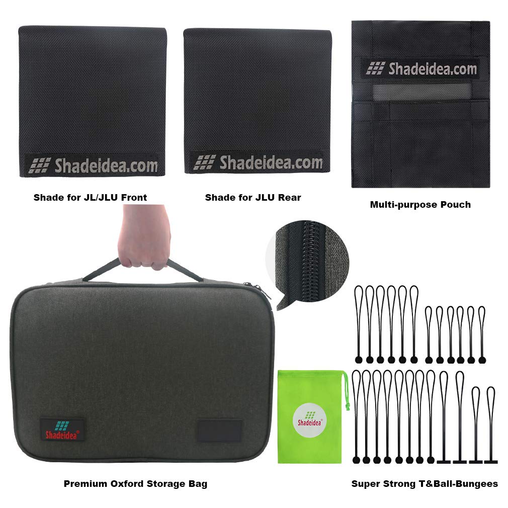 Shadeidea Jeep Wrangler 4 Door 2 piece Mesh Screen Sunshade 2018-Current (7939683320046)